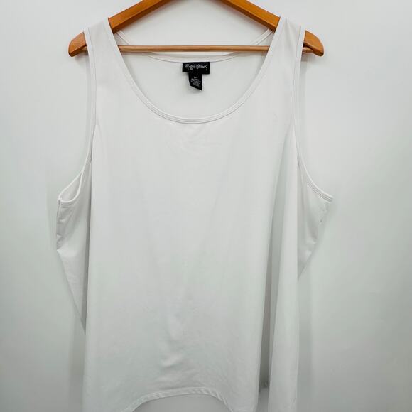 Maggie Barnes WHITE Tank Shell Camisole Top Womens 3X 26/28W STRETCHY - Picture 1 of 4